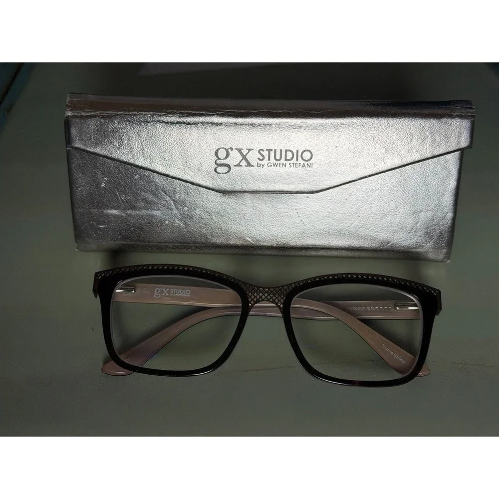 GX Studio Gwen Stefani GX035‎ Brown Square Eyeglass Frames 52-17-135 Rx